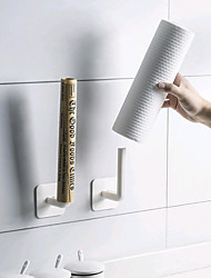 cheap -2PCS Kitchen Self-adhesive Accessories Under Cabinet Paper Roll Rack Towel Holder Tissue Hanger Storage Rack for Bathroom Toilet