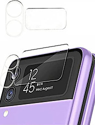 cheap -for samsung galaxy z flip 3 5g, 2 in1 3d camera lens full cover glass protector 2 pcs (2 set)