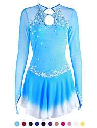 cheap -Figure Skating Dress Women&#039;s Girls&#039; Ice Skating Dress Outfits Violet White Purple Halo Dyeing Spandex High Elasticity Competition Skating Wear Handmade Solid Colored Long Sleeve Ice Skating Figure