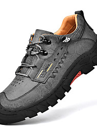 cheap -Men&#039;s Trainers Athletic Shoes Lace up Sporty Look Daily Outdoor Hiking Shoes Trail Running Shoes Leather Cowhide Non-slipping Height-increasing Shock Absorbing Gray Khaki Black Fall Winter