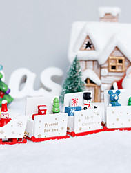cheap -Christmas Decorations Wooden Old Trains Desktop Decorations Children’s Holiday Gifts Christmas Sleighs