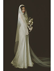 cheap -One-tier Cute / Sweet Wedding Veil Chapel Veils / Cathedral Veils with Appliques / Solid Tulle