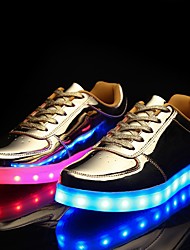 cheap -Boys Girls Sneakers LED Light up Shoes High Top USB Charging PU Non Slip Quick Charge Hip-Hop Dancing Shoes Little Kids(4-7ys) Big Kids(7years +) Running Shoes Silver Gold White