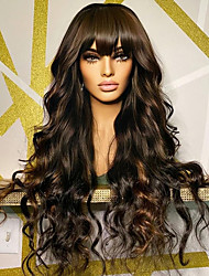 cheap -13x4 Lace Highlights Body Wave Human Hair Wigs With Bangs Brazilian Hair Blonde  Front Wig Fringe Wig