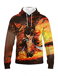 cheap -Inspired by One Piece Portgas D. Ace Anime Cartoon Polyster Anime 3D Harajuku Graphic Hoodie For Unisex / Couple&#039;s