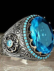 cheap -Ring Daily Blue Light Blue Platinum Plated Alloy Heart Stylish 1pc Crystal / Men&#039;s / Men&#039;s