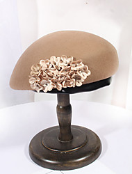 cheap -Women&#039;s Beret Hat Party Wedding Street Flower Pure Color Beige Black Hat Khaki Fall Winter Newsboy Cap