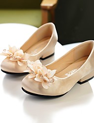 cheap -Girls&#039; Heels Flower Girl Shoes Princess Shoes Satin Little Kids(4-7ys) Big Kids(7years +) Wedding Party Party &amp; Evening Rhinestone Bowknot Pink Champagne Ivory Fall Spring