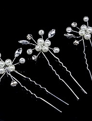 cheap -Romantic Cute Alloy Flowers / Headdress / Headpiece with Imitation Pearl / Crystals / Rhinestones 1 PC Wedding / Special Occasion Headpiece / Hair Pin