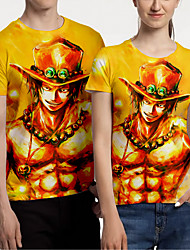 cheap -Inspired by One Piece Portgas D. Ace T-shirt Anime 100% Polyester Anime 3D Harajuku Graphic T-shirt For Men&#039;s / Women&#039;s / Couple&#039;s