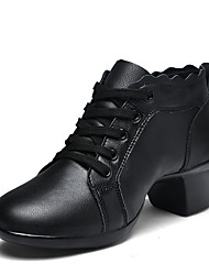 cheap -Women&#039;s Dance Sneakers Training Practice Sneaker Flat Heel Round Toe White Black Lace-up Adults&#039; Sporty Look Ballerina