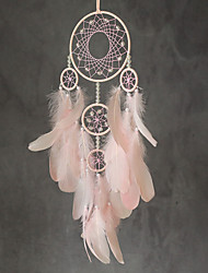 cheap -Dream Catcher Handmade Gift  with 5 Circles Feather Bead Flower Wall Hanging Decor Art Boho Style 16*70cm