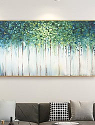 cheap -Large Original Oil Painting 100% Handmade Hand Painted Wall Art On Canvas Forest Green Abstract Couple Tree Landscape Home Decoration Decor Rolled Canvas With Stretched Frame