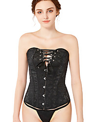 cheap -Women&#039;s Women Female Normal Basic Sexy Shapewear Corsets Sexy Lingerie - Polyester Date Valentine&#039;s Day Jacquard Corset Black XS S M