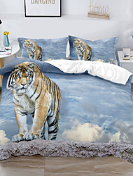 cheap -Tiger Duvet Cover Set Quilt Bedding Sets Comforter Cover,Queen/King Size/Twin/Single(Include 1 Duvet Cover, 1 Or 2 Pillowcases Shams) 3D Digital Printed