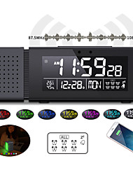 cheap -Digital Alarm Clock Bedside Radio Alarm Clocks with Large LED Display USB Charging Port 6 Alarms Snooze Dimmer Sleep Timer Night Lights FM RadioThermometer IR Sensor for Bedroom