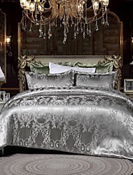 cheap -Luxury Satin Silk Jacquard Duvet Cover Set Quilt Bedding Sets Comforter Cover,Queen/King Size/Twin/Single/(Include 1 Duvet Cover, 1 Or 2 Pillowcases Shams)
