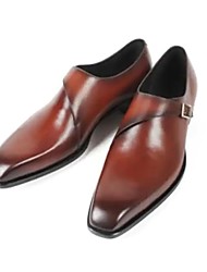 cheap -Men&#039;s Wedding Shoes Oxfords Office / Career Dress PU Synthetics Black Brown Fall Spring