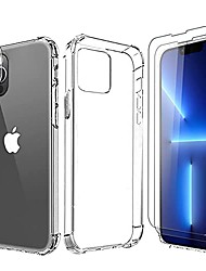cheap -case for iphone 13 pro max 6.7&quot; + 2 x screen protector tempered glass + 1 x lens protective film,soft silicone clear phone case shockproof anti-scratch tpu protective cover for iphone13 promax