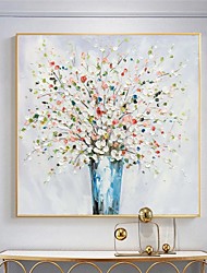 cheap -Oil Painting Handmade Hand Painted Wall Art Palette Knife Painting Colored Flowers Home Decoration Decor Stretched Frame Ready to Hang
