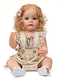 cheap -22 inch Reborn Toddler Doll Baby Girl Newborn lifelike Lovely Full Body Silicone with Clothes and Accessories for Girls&#039; Birthday and Festival Gifts / Festive