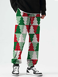 cheap -Men&#039;s Casual Fashion Pants Sweatpants Trousers 3D Print Elastic Drawstring Design Full Length Pants Christmas Casual Micro-elastic Graphic Tree Outdoor Sports Mid Waist Green L XL XXL 3XL 4XL