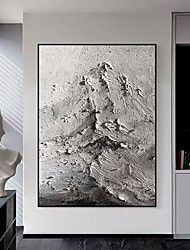 cheap -Handmade Oil Painting Canvas Wall Art Decoration Abstract Texture Painting Grey Mountains for Home Decor Rolled Frameless Unstretched Painting