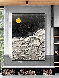 cheap -Handmade Oil Painting Canvas Wall Art Decoration Abstract Texture Painting  The Moon The Stars for Home Decor Rolled Frameless Unstretched Painting