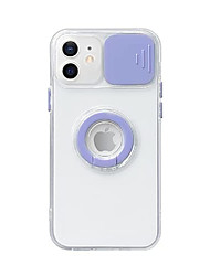 cheap -candy color ring holder slide lens camera cover protection clear soft iphone case (purple,iphone 13 pro max)