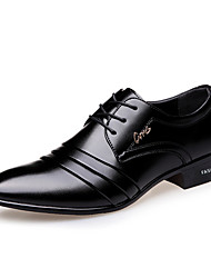 cheap -Men&#039;s Oxfords Dress Shoes Father Shoes Office &amp; Career Walking Shoes Microfiber Black Fall Spring British