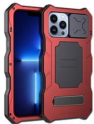 cheap -Rugged Armor Slide Camera Lens Shockproof Dustproof Phone Case for iPhone 13 Pro Max 12 Mini 11 Metal Aluminum Military Grade Bumpers Kickstand Cover