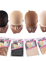 cheap -2Pcs High Quality Wig Cap Brown Stocking Cap To Christmas Cosplay Wig Caps Stocking Elastic Liner Mesh For Making Wigs