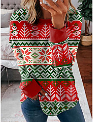 cheap -Women&#039;s Sweatshirt Pullover Graphic Prints Christmas Tree Print Christmas Christmas Gifts Sports 3D Print Active Streetwear Hoodies Sweatshirts  Red