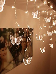 cheap -LED Christmas Fairy Light Butterfly Curtain String Lights 3.5M 96LEDs New Year Holiday Wedding Valentine&#039;s Day Living Room Bedroom Store Decoration 220V EU Plug Curtain Lights