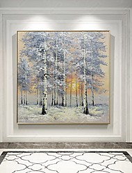 cheap -Original Forest Painting on Canvas Handmade Hand Painted Wall Art Stretched Frame Ready to Hang Large Abstract Couple Tree Landscape Acrylic Painting Living Room Wall Art Decor