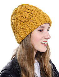cheap -Women&#039;s Basic Beanie / Slouchy Party Dailywear Sports Outdoor Knitted Pure Color Beige Black Hat Portable Windproof Comfort / Yellow / Purple / Fall / Winter