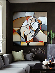 cheap -Oil Painting Handmade Hand Painted Wall Art Abstract Picasso Style Cartoon Character Home Decoration Decor Rolled Canvas No Frame Unstretched