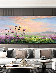 cheap -Oil Painting Handmade Hand Painted Wall Art Abstract Plant Floral Purple Lavender Home Decoration Decor Rolled Canvas No Frame Unstretched