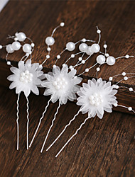 cheap -Romantic Cute Alloy Flowers / Headdress / Headpiece with Imitation Pearl / Flower / Crystals / Rhinestones 3 Pieces Wedding / Special Occasion Headpiece / Hair Pin