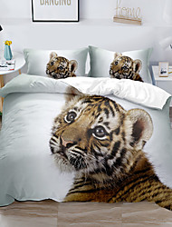 cheap -Tiger Duvet Cover Set Quilt Bedding Sets Comforter Cover White,Queen/King Size/Twin/Single(1 Duvet Cover, 1 Or 2 Pillowcases Shams)3D Digital Print