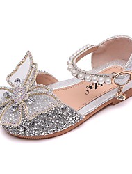 cheap -Girls&#039; Flats Glitters Dress Shoes Princess Shoes Patent Leather Fashion Sandals Big Kids(7years +) Little Kids(4-7ys) Toddler(9m-4ys) Flower Event / Party Daily Bowknot Pearl Blushing Pink Silver