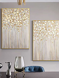 cheap -Oil Painting Handmade Hand Painted Wall Art Modern Knife Flower Tree Abstract Christmas Gift Home Decoration Decor Stretched Frame Ready to Hang 2 panels