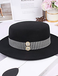 cheap -Women&#039;s Chic &amp; Modern Party Hat Party Wedding Street Beaded Houndstooth Camel Black Hat Portable Fashion Wedding / White / Green / Fall / Winter
