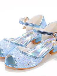 cheap -Girls&#039; Sandals Flower Girl Shoes Princess Shoes School Shoes Rubber PU Little Kids(4-7ys) Big Kids(7years +) Daily Party &amp; Evening Walking Shoes Rhinestone Sparkling Glitter Buckle Purple Blue Pink