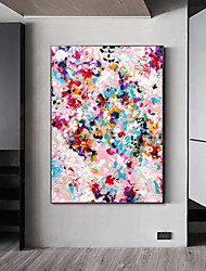 cheap -Oil Painting 100% Handmade Hand Painted Wall Art On Canvas Abstract Floral Painting Colorful Baby&#039;s Breath Home Decoration Decor Rolled Canvas No Frame Unstretched