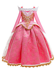 cheap -Princess Dress Party Costume Girls&#039; Movie Cosplay Cosplay Pink Dress Christmas Halloween New Year Polyester Organza
