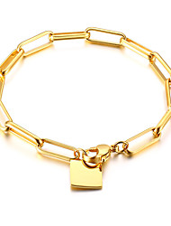 cheap -Men&#039;s Women&#039;s Bracelet Geometrical Heart Fashion 18K Gold Bracelet Jewelry Golden / Silver For Party Wedding Gift Daily Work
