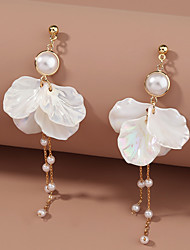 cheap -Women&#039;s Drop Earrings Earrings Tassel Fringe Flower Petal Stylish Korean Cute Sweet Imitation Pearl Earrings Jewelry Gold For Party Wedding Gift Daily Prom 1 Pair