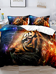 cheap -Tiger Duvet Cover Set Quilt Bedding Sets Comforter Cover,Queen/King Size/Twin/Single/(Include 1 Duvet Cover, 1 Or 2 Pillowcases Shams),3D Digktal Print