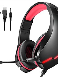 cheap -J10 Gaming Headset USB 3.5mm Audio Jack PS4 PS5 XBOX Ergonomic Design Retractable Stereo for Apple Samsung Huawei Xiaomi MI  Everyday Use PC Computer Gaming